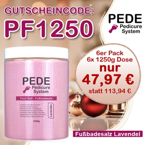 Adventskalender Türchen 9: 6er Pack PEDE Fußbadesalz Lavendel 1250g